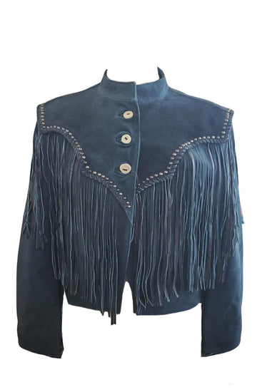 Juan Antonio Safari Blue Fringe Jacket