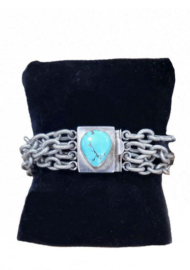 Erin Knight Clasp Bracelet with Turquoise Stone