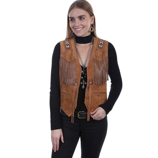 Leather fringe hot sale vest womens