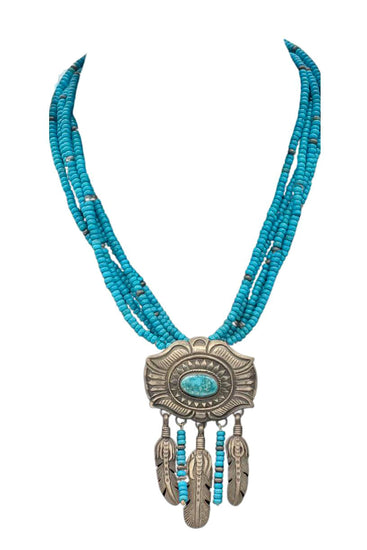 Native American Turquoise and Pendant Necklace