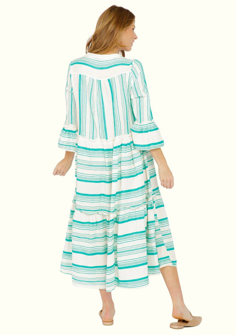 Sofia Turquoise Stripes Barcelona Dress