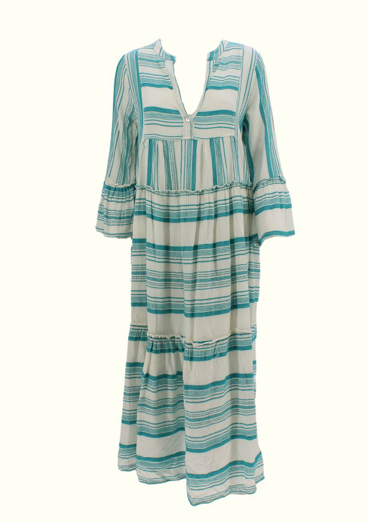 Sofia Turquoise Stripes Barcelona Dress-Final Price