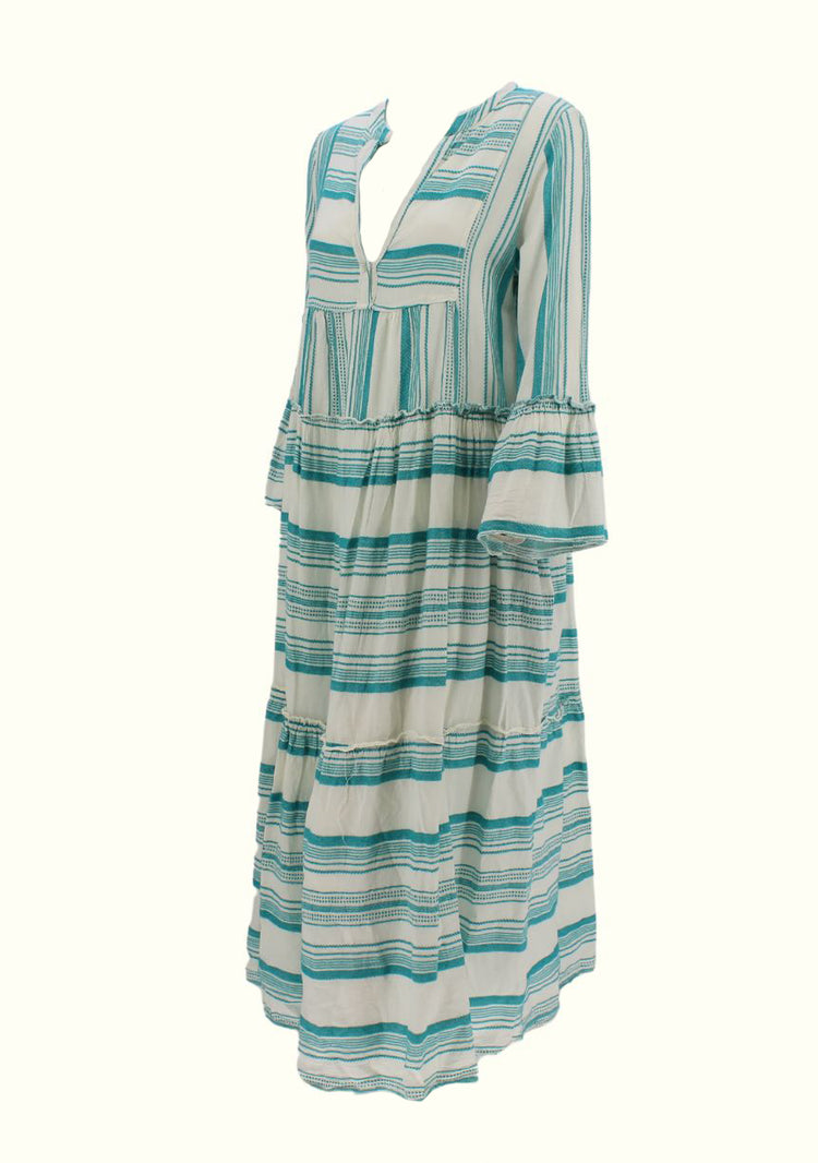 Sofia Turquoise Stripes Barcelona Dress-Final Price