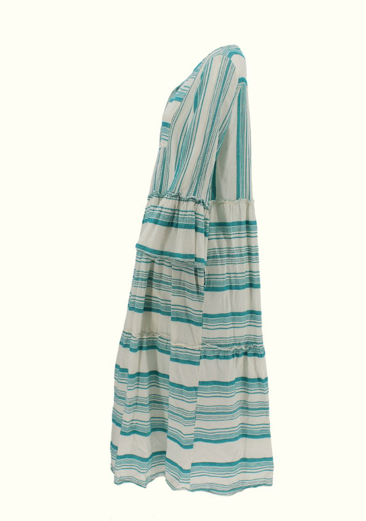 Sofia Turquoise Stripes Barcelona Dress-Final Price