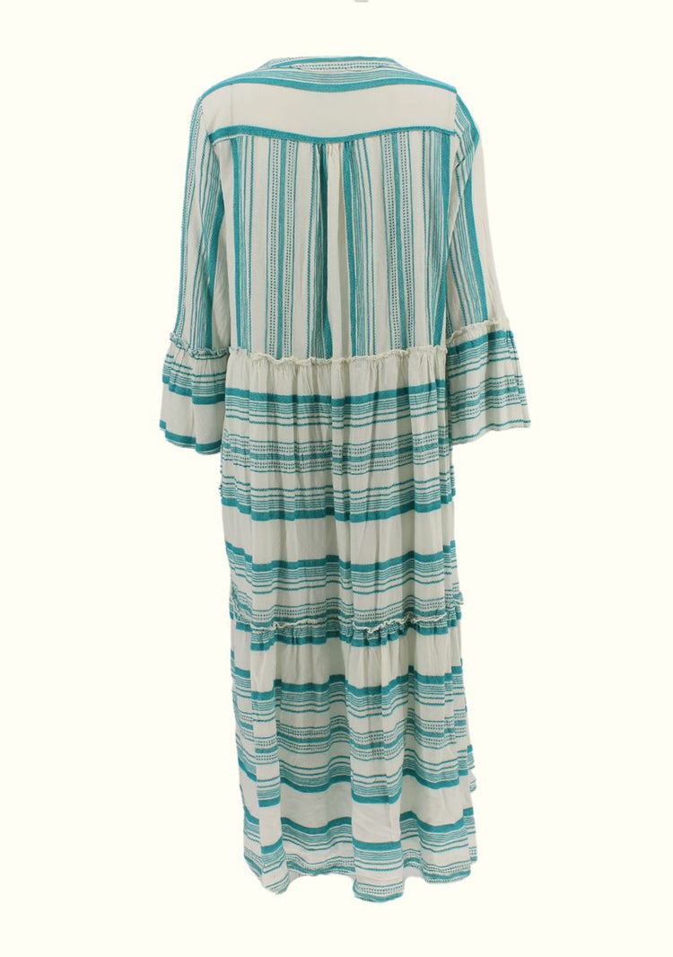 Sofia Turquoise Stripes Barcelona Dress-Final Price