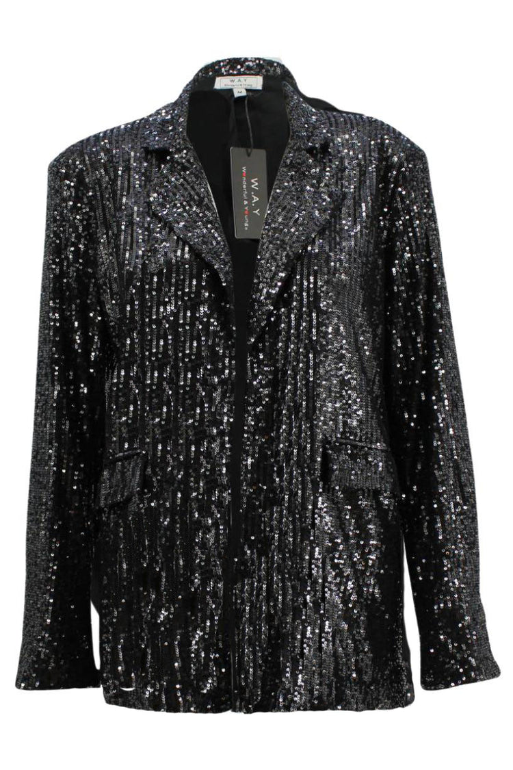 Way Black Sequin Blazer-Final Price