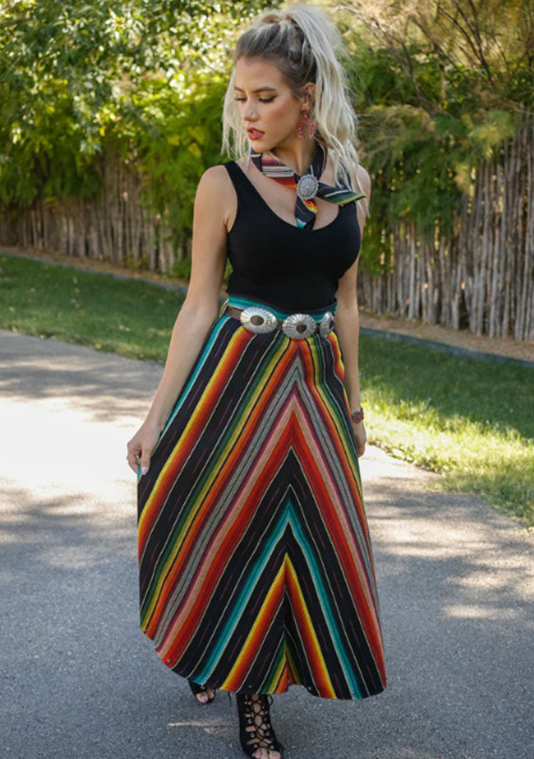 Silverado Chelsea Skirt in Black Serape