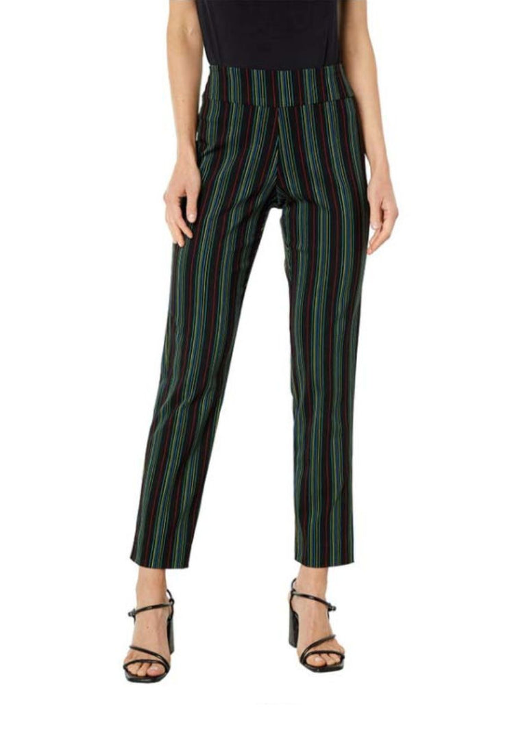 Krazy Larry Black Stripe Pull-On Ankle Pant