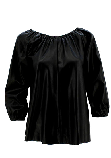 Dolce Cabo Faux Leather Puff Sleeve Top