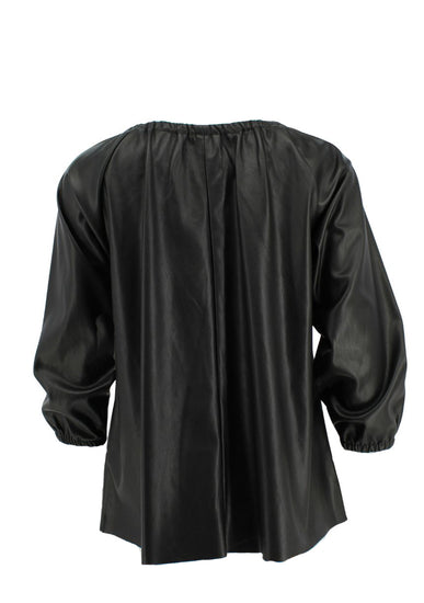 Dolce Cabo Faux Leather Puff Sleeve Top