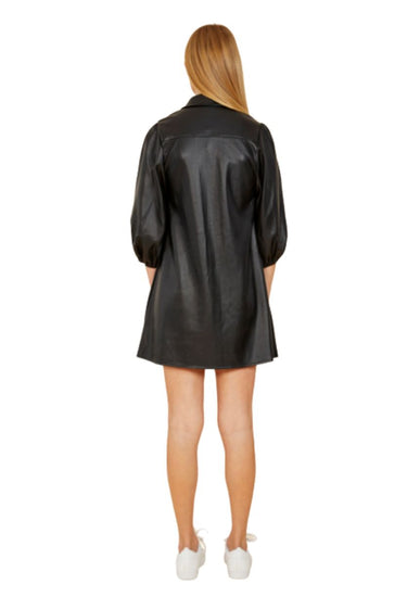 Dolce Cabo Faux Leather Puff Sleeve Dress/Jacket