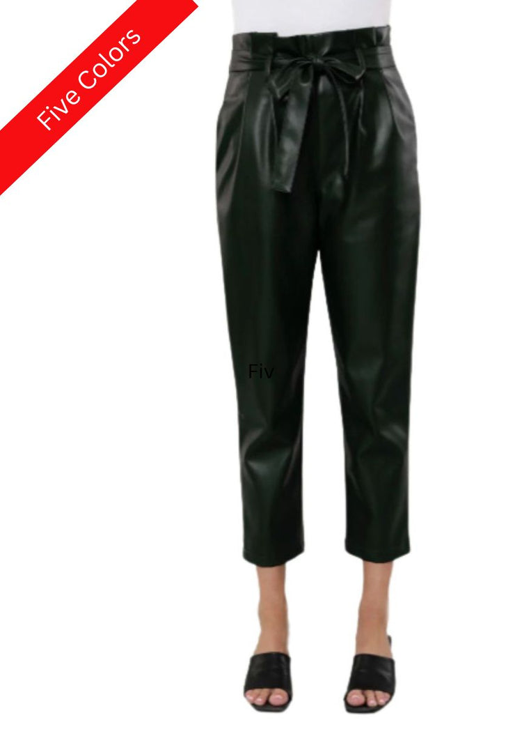 Dolce Cabo Paper Bag Faux Leather Pant