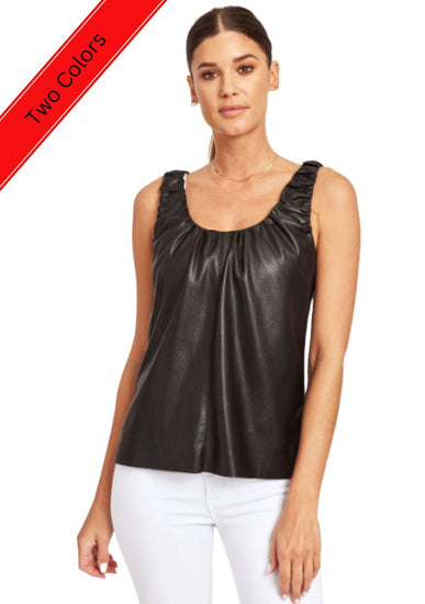 Dolce Cabo Faux Leather Tank Top