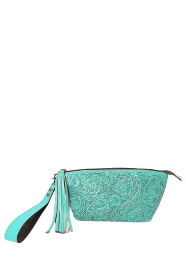 American Darling Turquoise Tooled Wristlet 