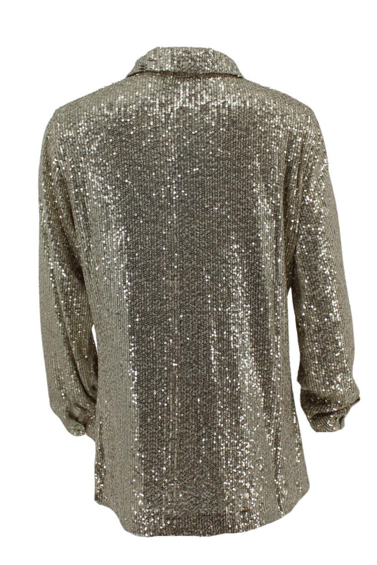 WAY Champagne Sequin Blouse