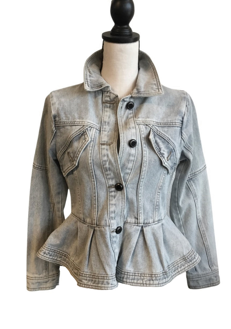 Madonna and Co Denim Peplum Jacket