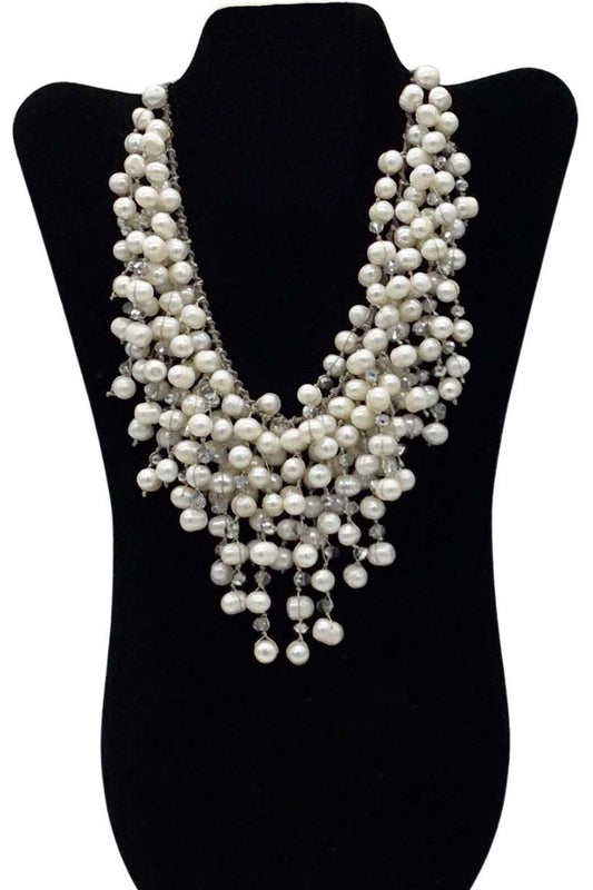 Jackie Jones Pearl and Crystal Choker Necklace