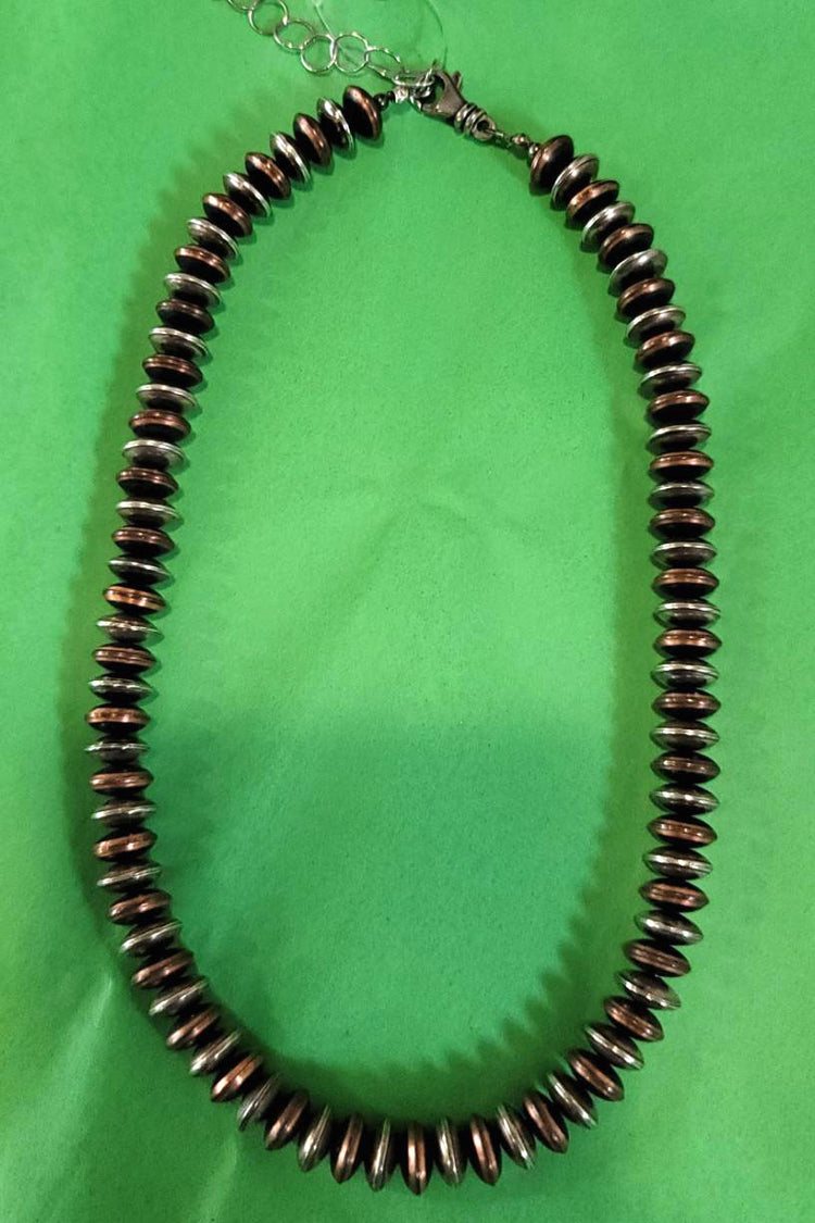 Laura Ingalls 19" Copper and Silver Navajo Pearls Necklace