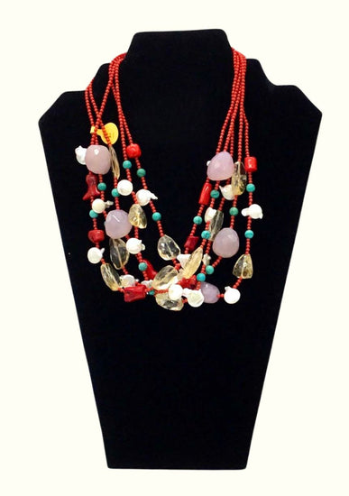 Jackie Jones Coral Cascade Necklace