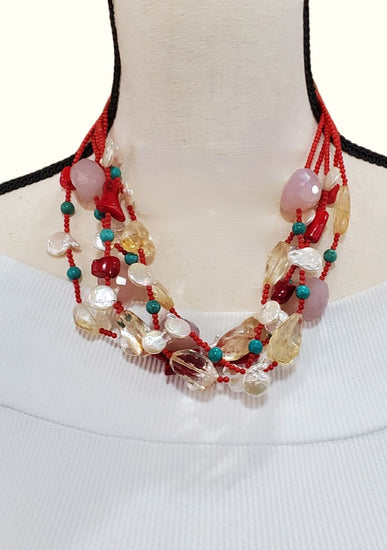 Jackie Jones Coral Cascade Necklace