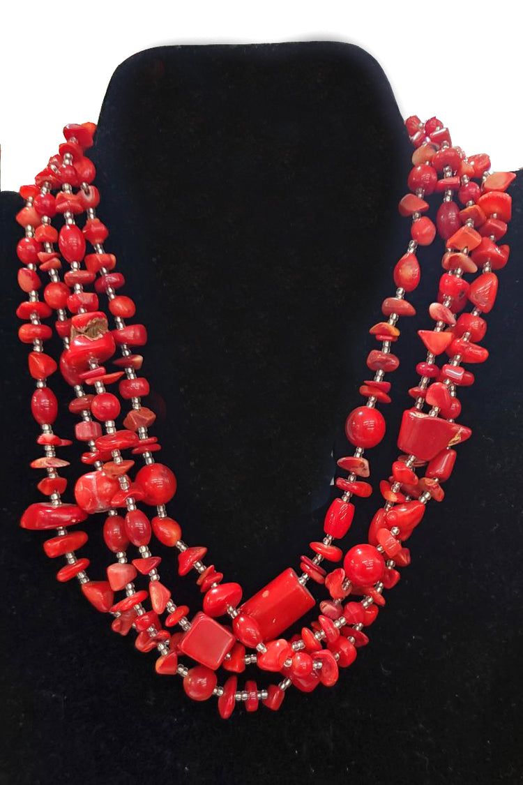 Paige Wallace Four Strand Coral Necklace