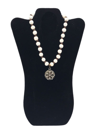 Erin Knight Pearl Necklace with Vintage Pendant