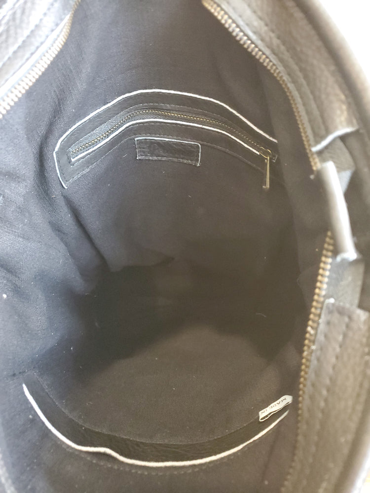  Pranee Abigail Hide Bucket Bag in Black