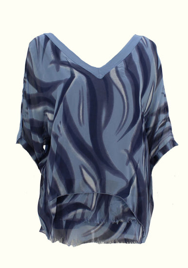 Gigi Moda Diana Wave Print Blouse