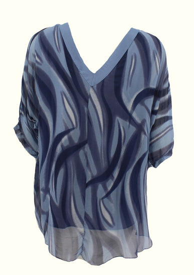 Gigi Moda Diana Wave Print Blouse