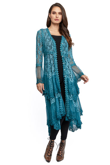Adore Turquoise Lace Long Coverup