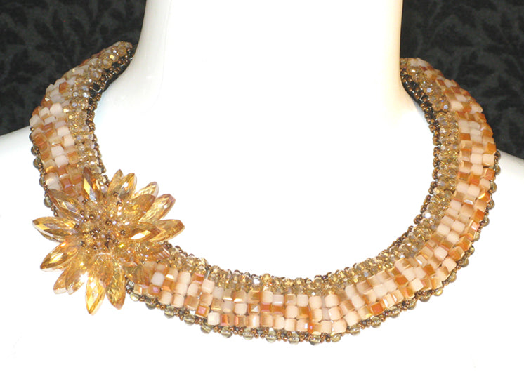 Jackie Jones Amber and Crystal Necklace