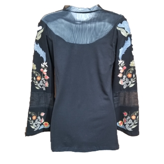 Vintage Collection Blue Dahlia Bell Sleeve Top