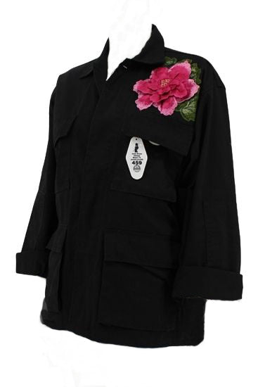 Josie Bruno Black Jacket with Floral Applique-CRR
