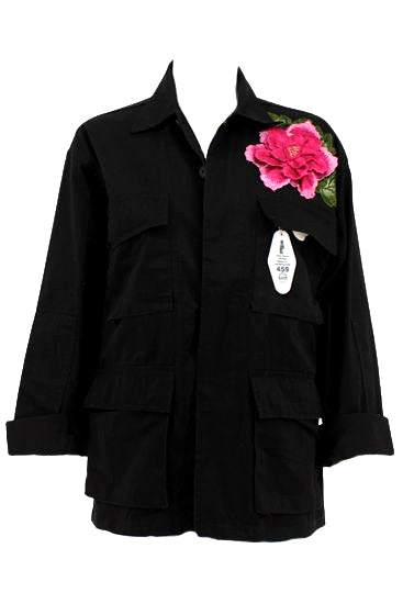 Josie Bruno Black Jacket with Floral Applique-CRR