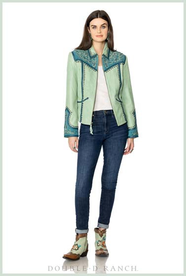 Double D Sheridan Style Jacket in Spring Green
