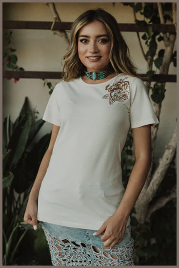 Rodeo Quincy Dawsyn Wide Ride Embroidered Tee