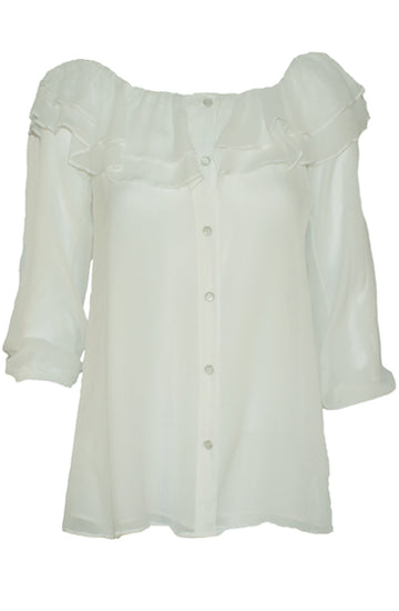 Vintage Collection Double Ruffle Peasant Top