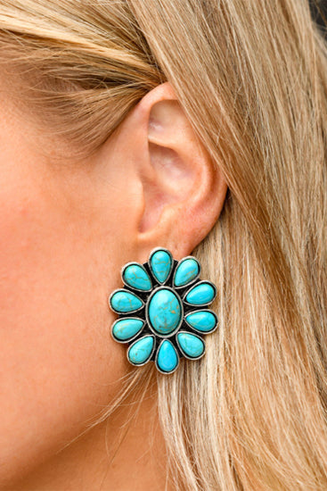 West & Co Turquoise Flower Cluster Earrings