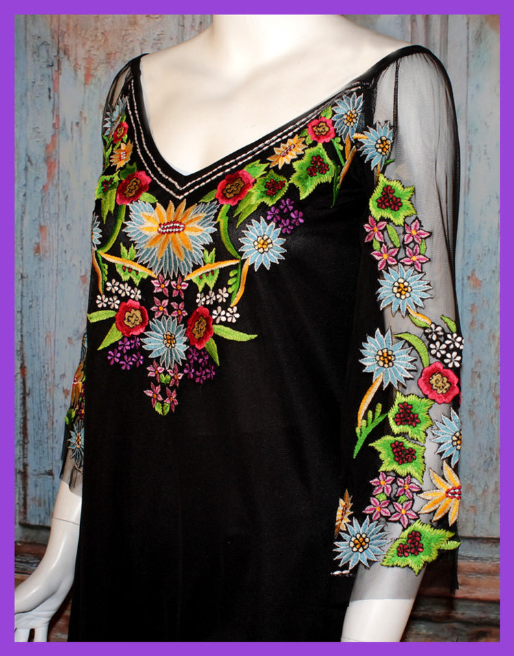 VINTAGE COLLECTION MIDNIGHT FLOWERS TUNIC-CRR