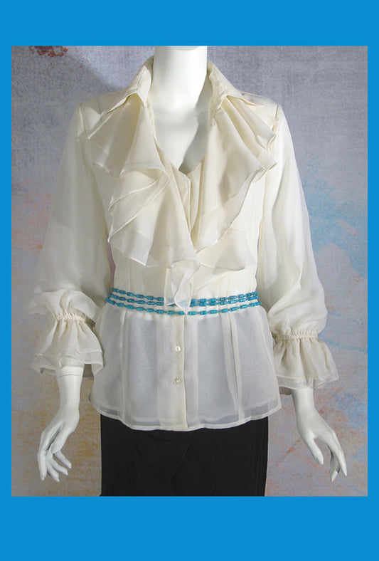 Vintage Collection Ivory Ruffle Blouse-CRR