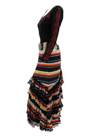 Vintage Collection Sunrise Saltillo Asym Ruffle Skirt