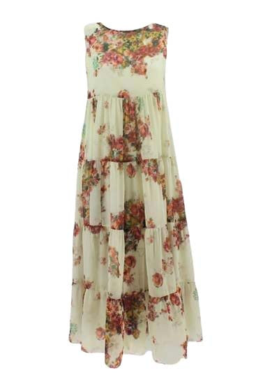 Vintage Collection Flower Bouquet Sleeveless Dress