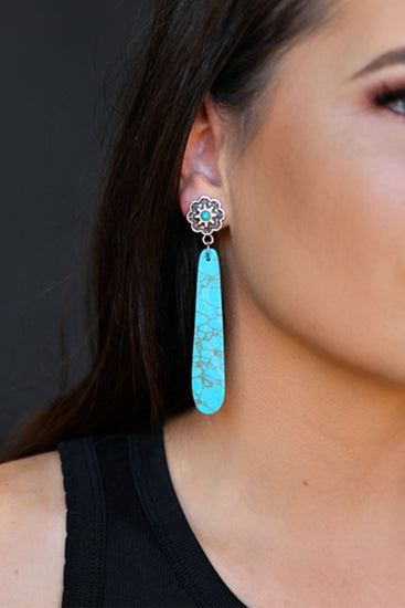 West & Co Turquoise Slab Earrings