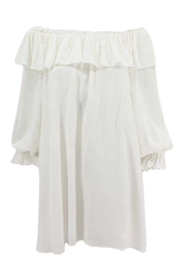 Vintage Collection White Crinkle Peasant Tunic