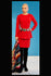 Roja Red Fisherman's Cable Knit Skirt